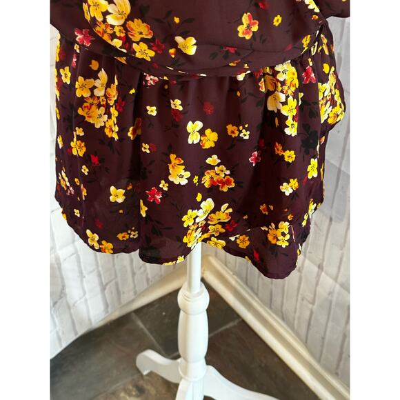 Gibson floral faux wrap top Sz 1X - Picture 5 of 9